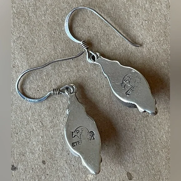 Vintage Charolite & Sterling silver earring by artist Running Bear - Picture 3 of 5